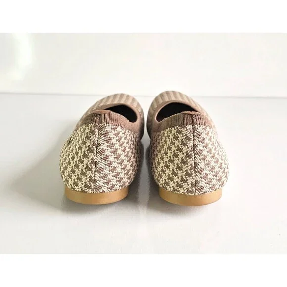 VIVAIA Claire Round Toe Flats Espresso Houndstooth Sz 43 11 Knit Comfort Brown - Picture 10 of 12